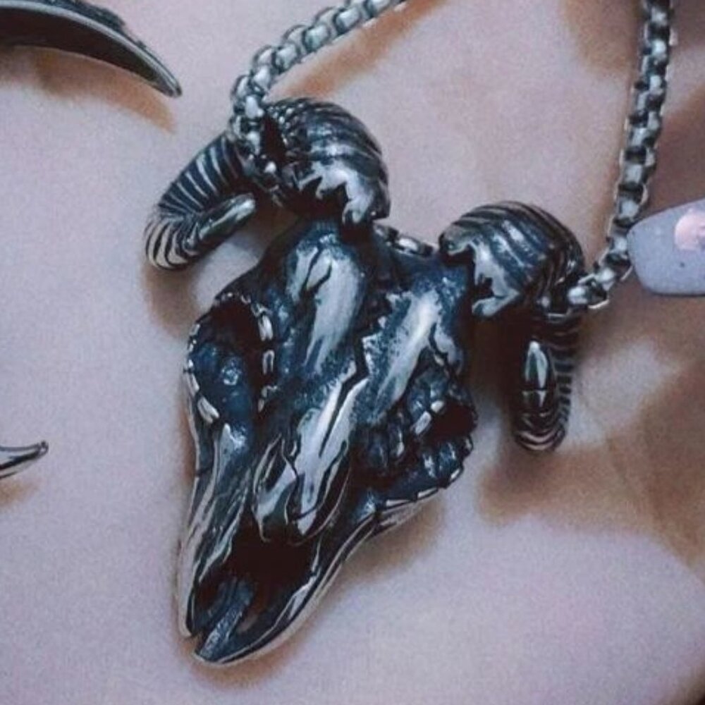 Baphomet's Grasp | Goat Head Skull | Gothic Punk Alternative Emo Wiccan Creepy